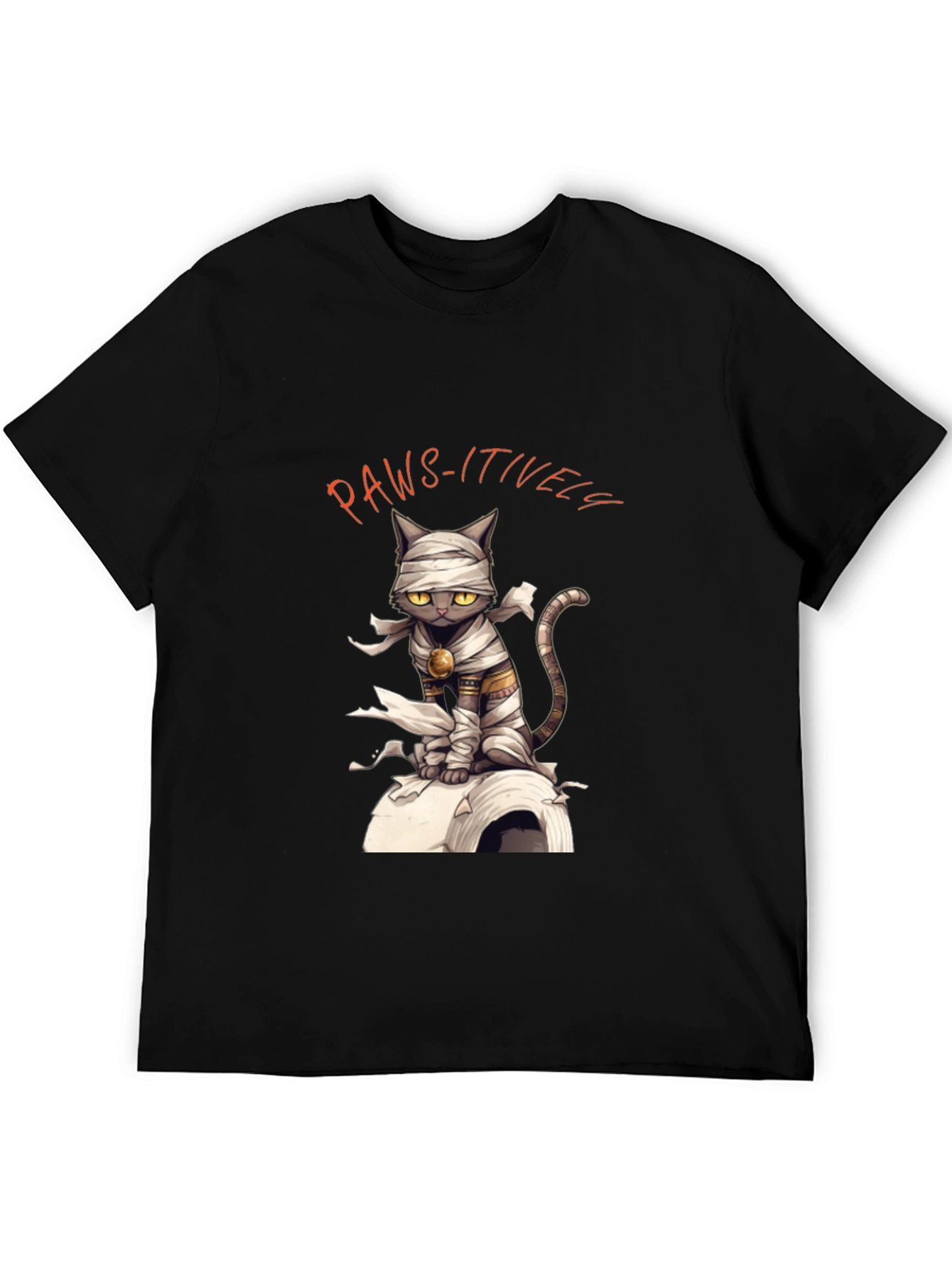 Paws-itively Mummy Cat Graphic T-Shirt