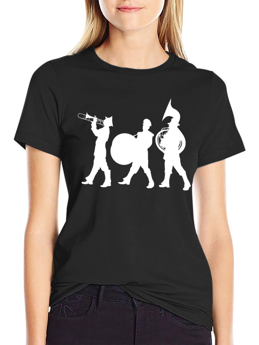 Marching Band Silhouette Black T-Shirt