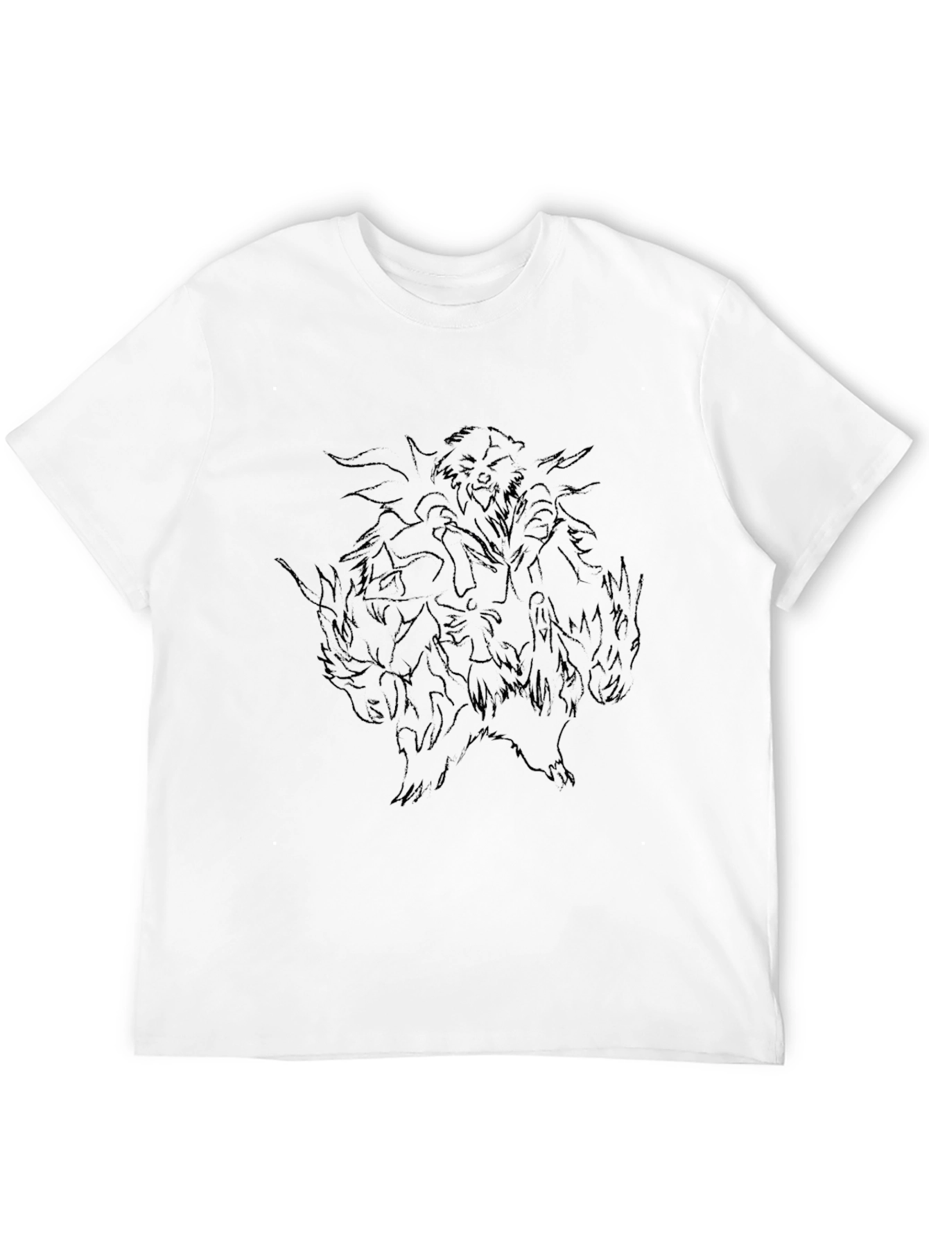 Mens Black Graphic Tee - Abstract Design
