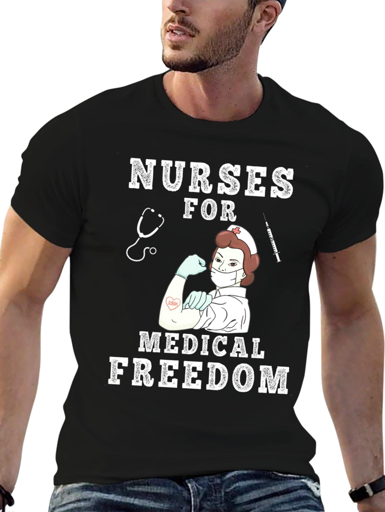 Nurses for Medical Freedom Black T-Shirt