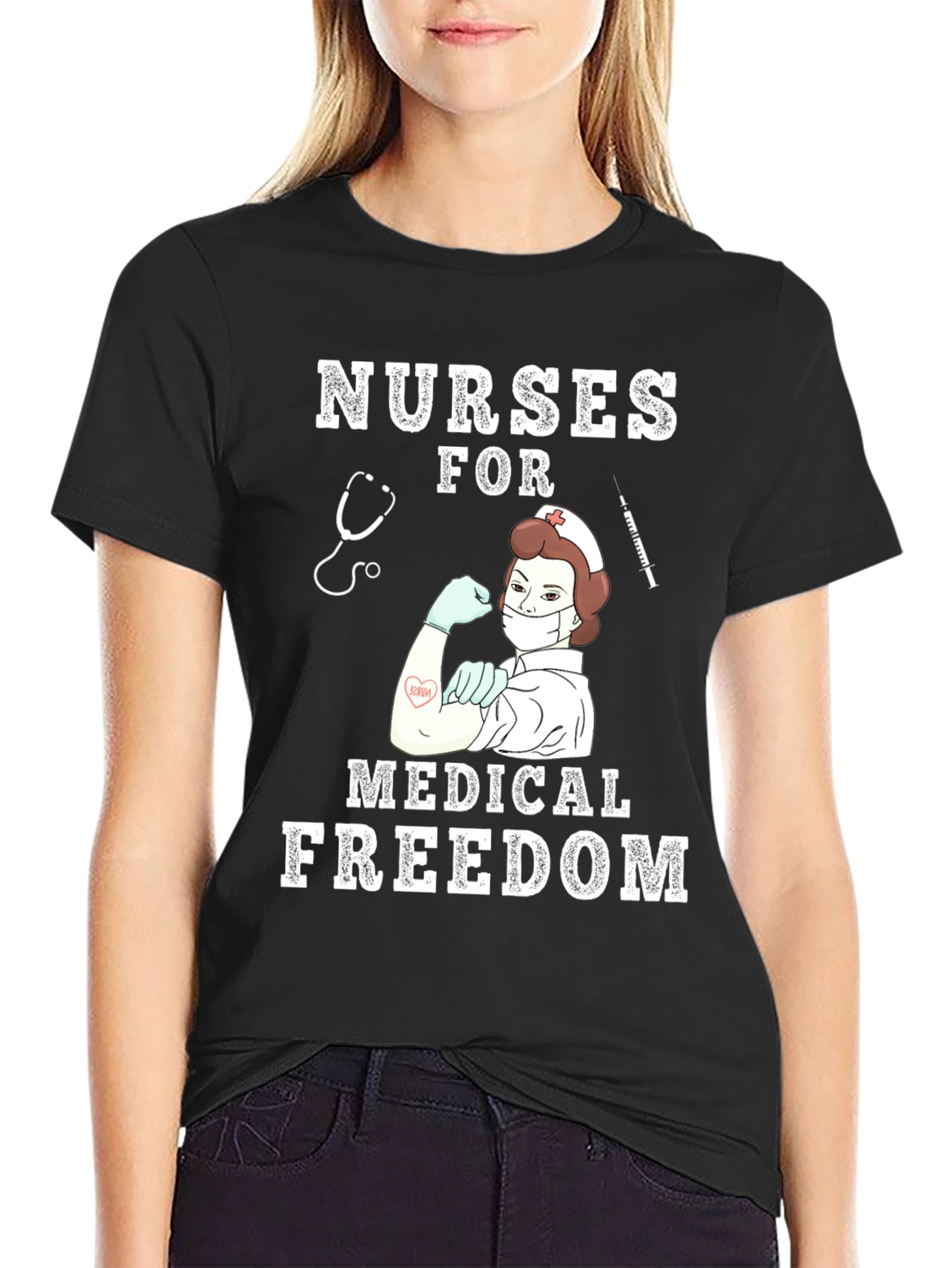 Nurses for Medical Freedom Black T-Shirt