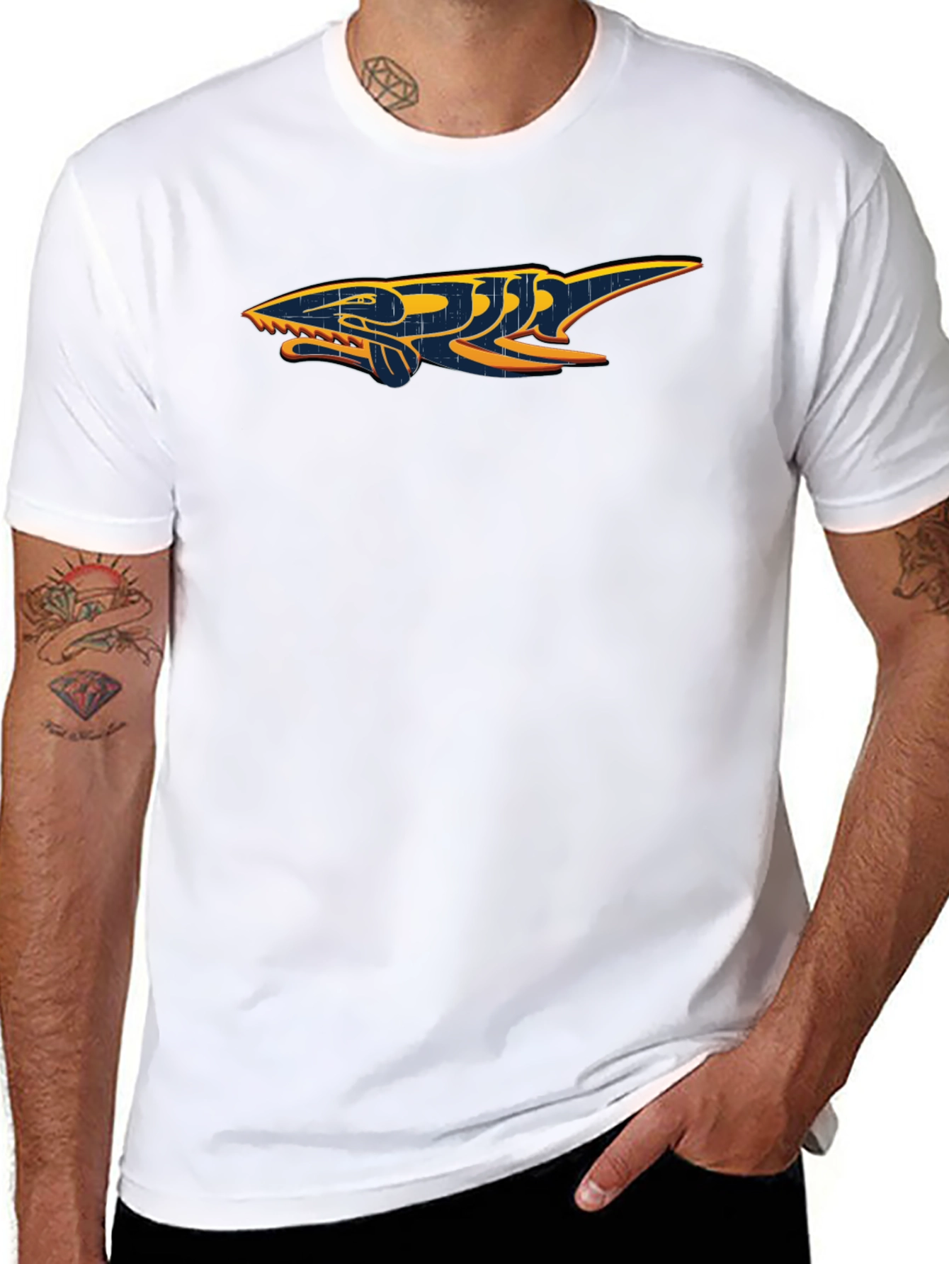 Shark Graphic Black Cotton T-Shirt