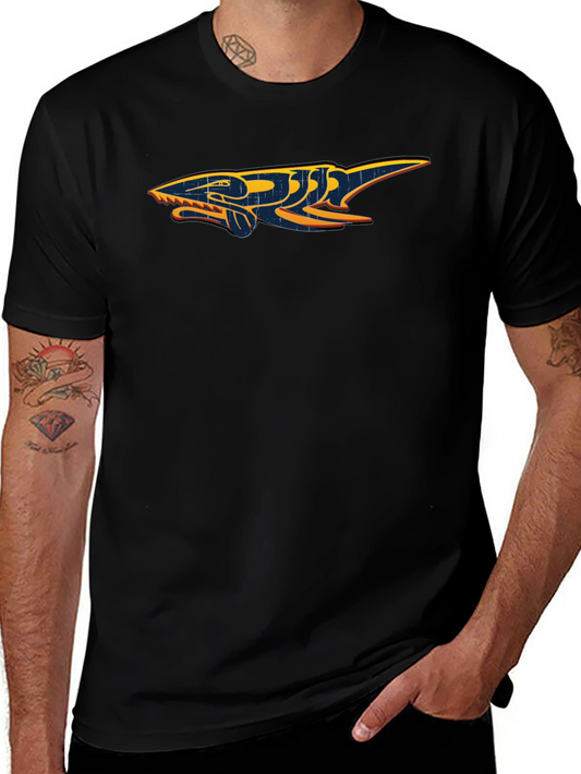 Shark Graphic Black Cotton T-Shirt