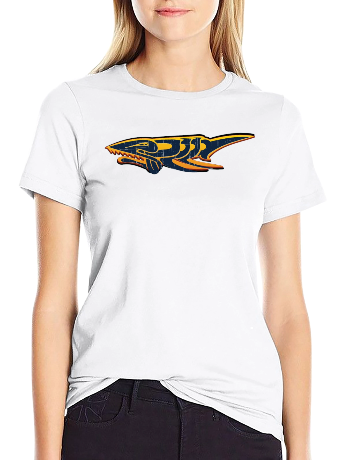Shark Graphic Black Cotton T-Shirt