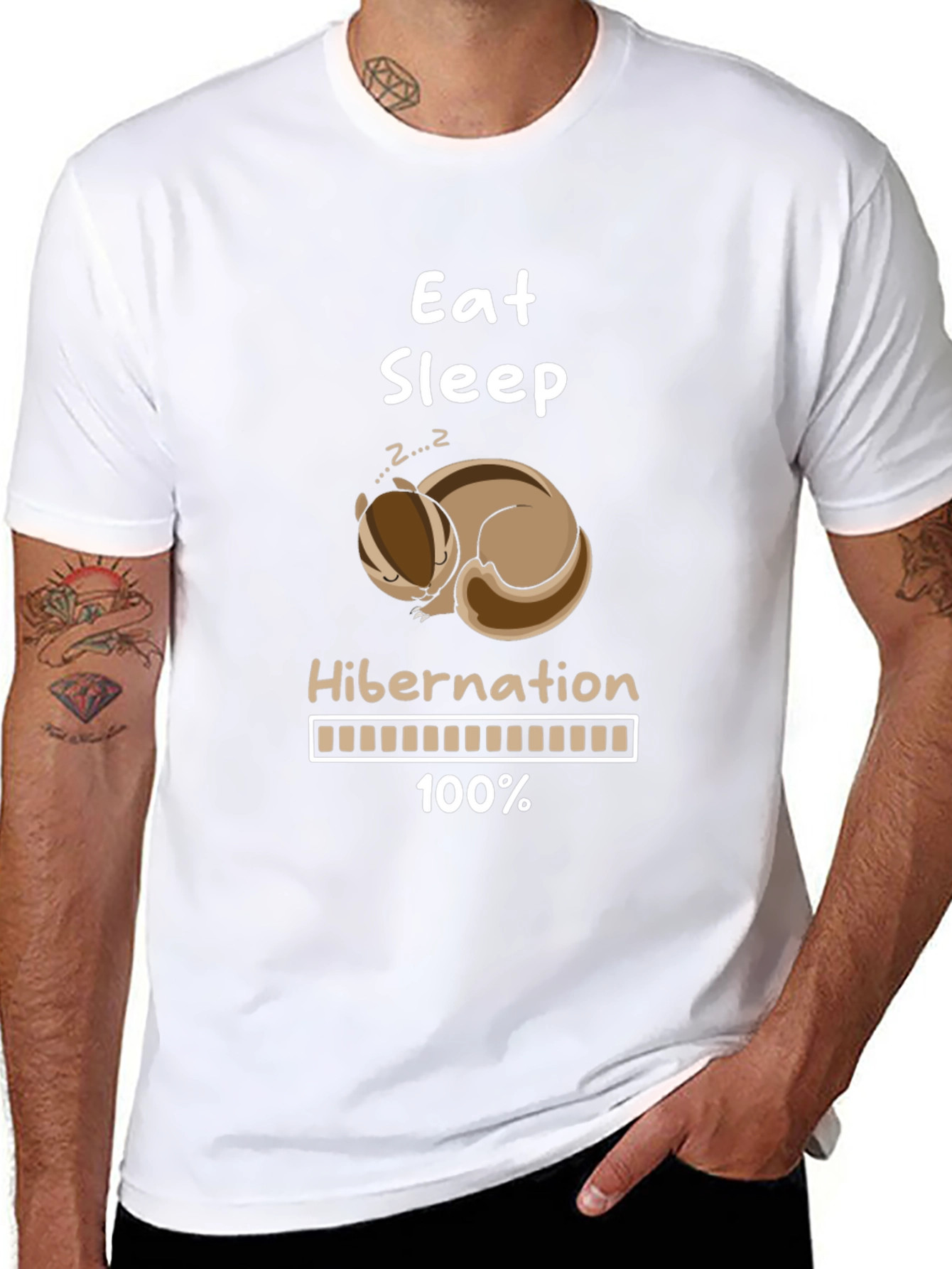 Eat Sleep Hibernation T-Shirt Funny Animal Lover Tee