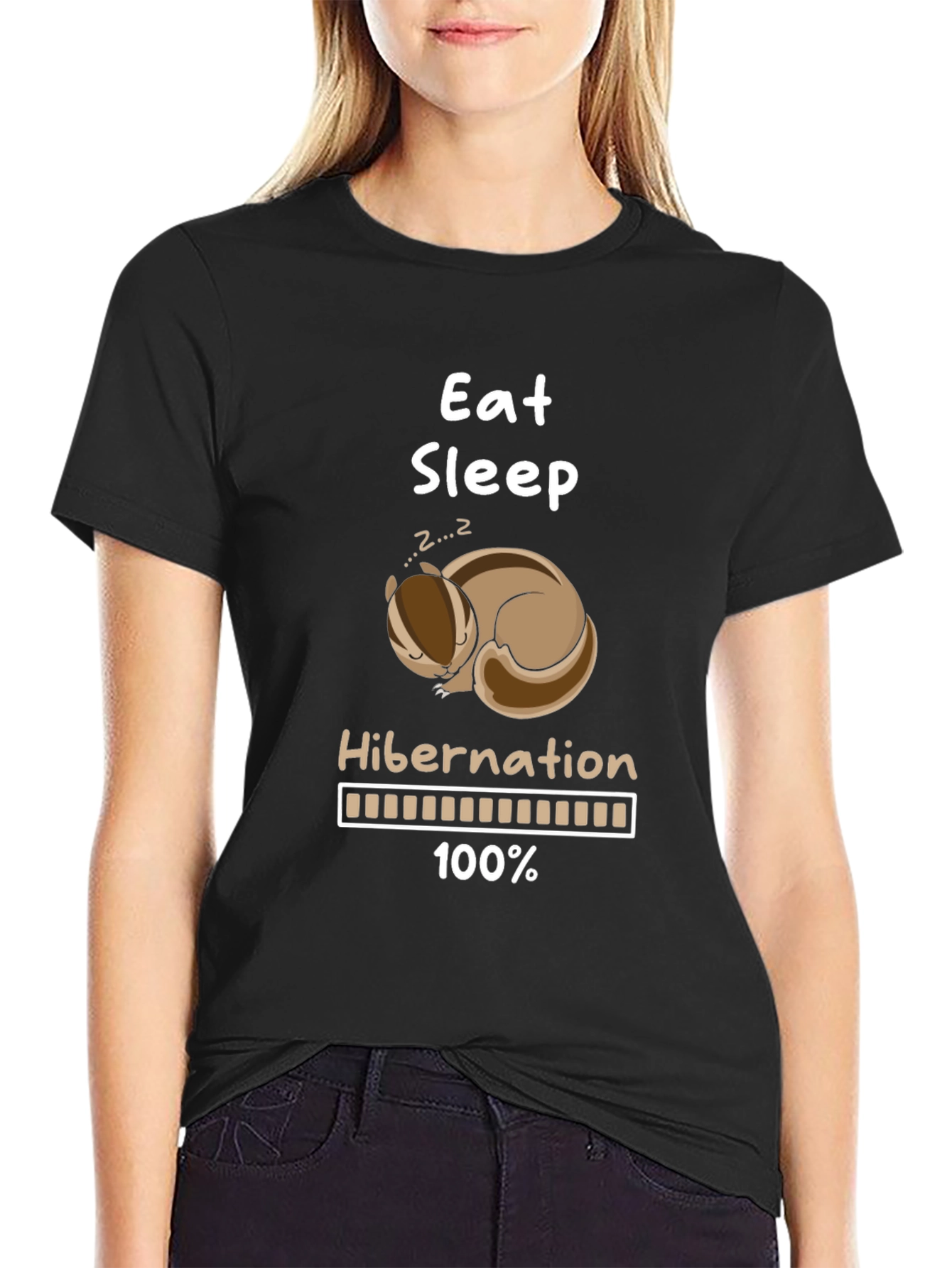 Eat Sleep Hibernation T-Shirt Funny Animal Lover Tee