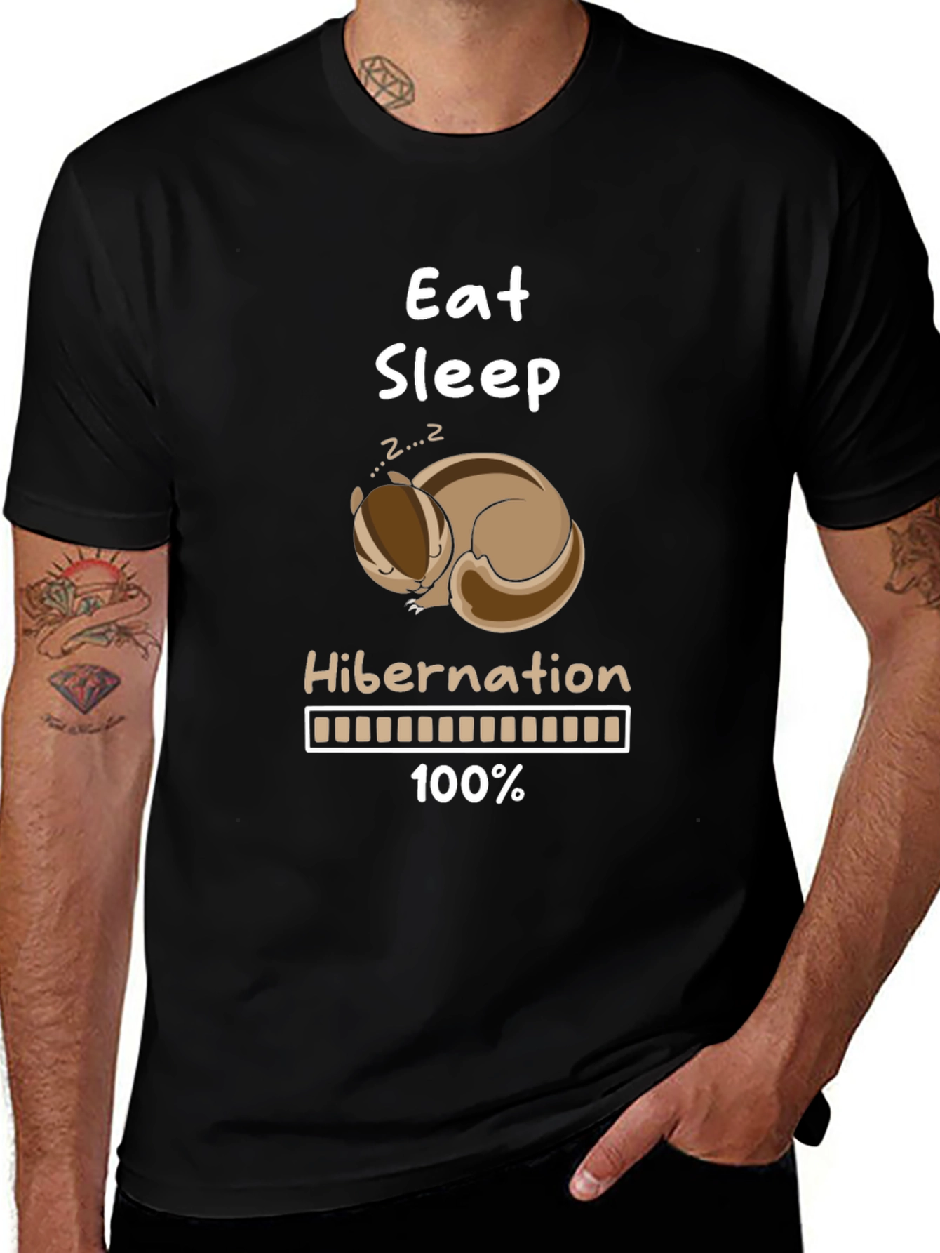 Eat Sleep Hibernation T-Shirt Funny Animal Lover Tee