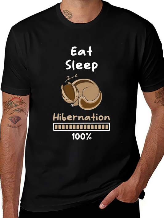 Eat Sleep Hibernation T-Shirt Funny Animal Lover Tee