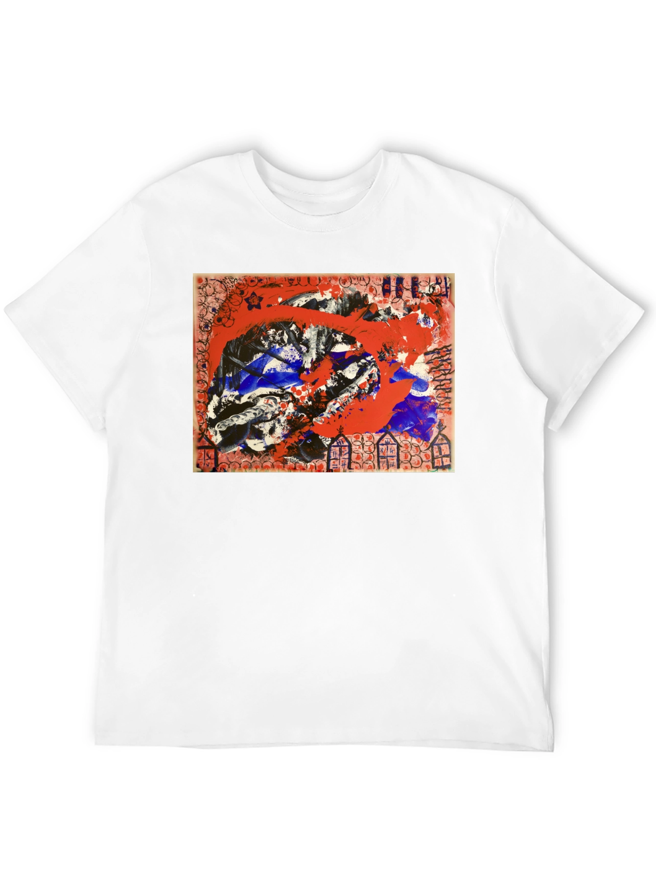 Abstract Art Graphic Tee - Mens Black T-Shirt