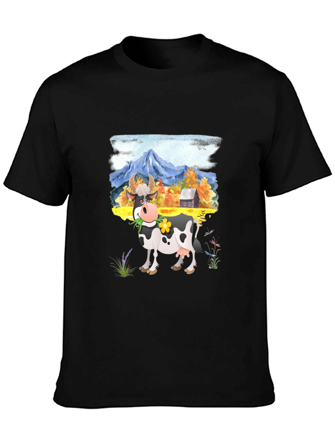 Cow Farm Landscape Graphic Tee