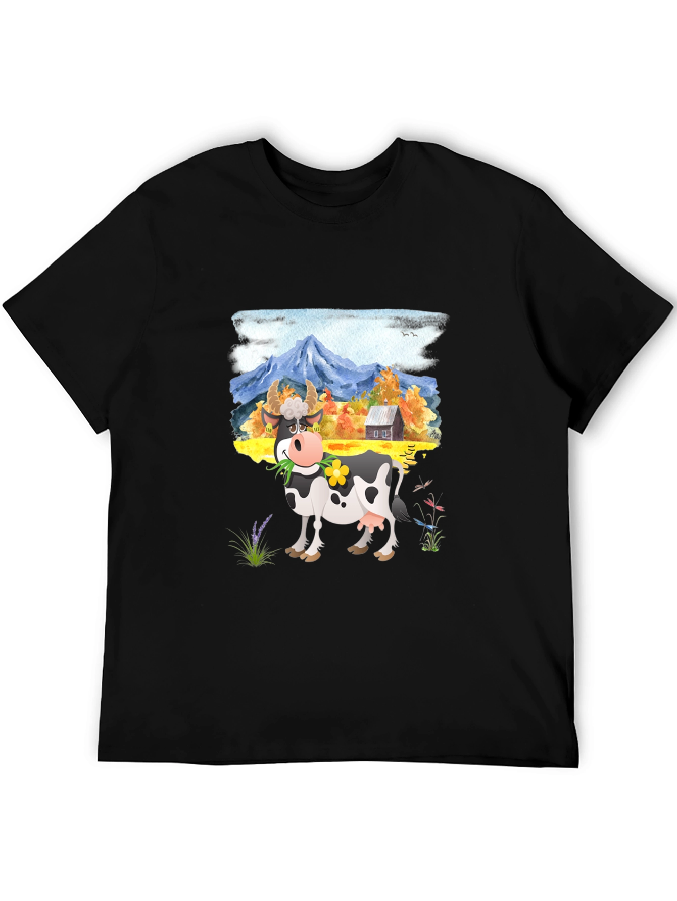Cow Farm Landscape Graphic Tee