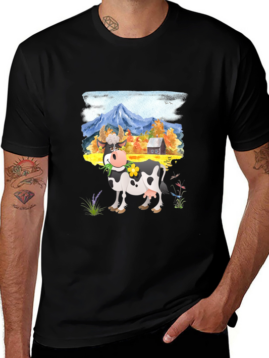 Cow Farm Landscape Graphic Tee
