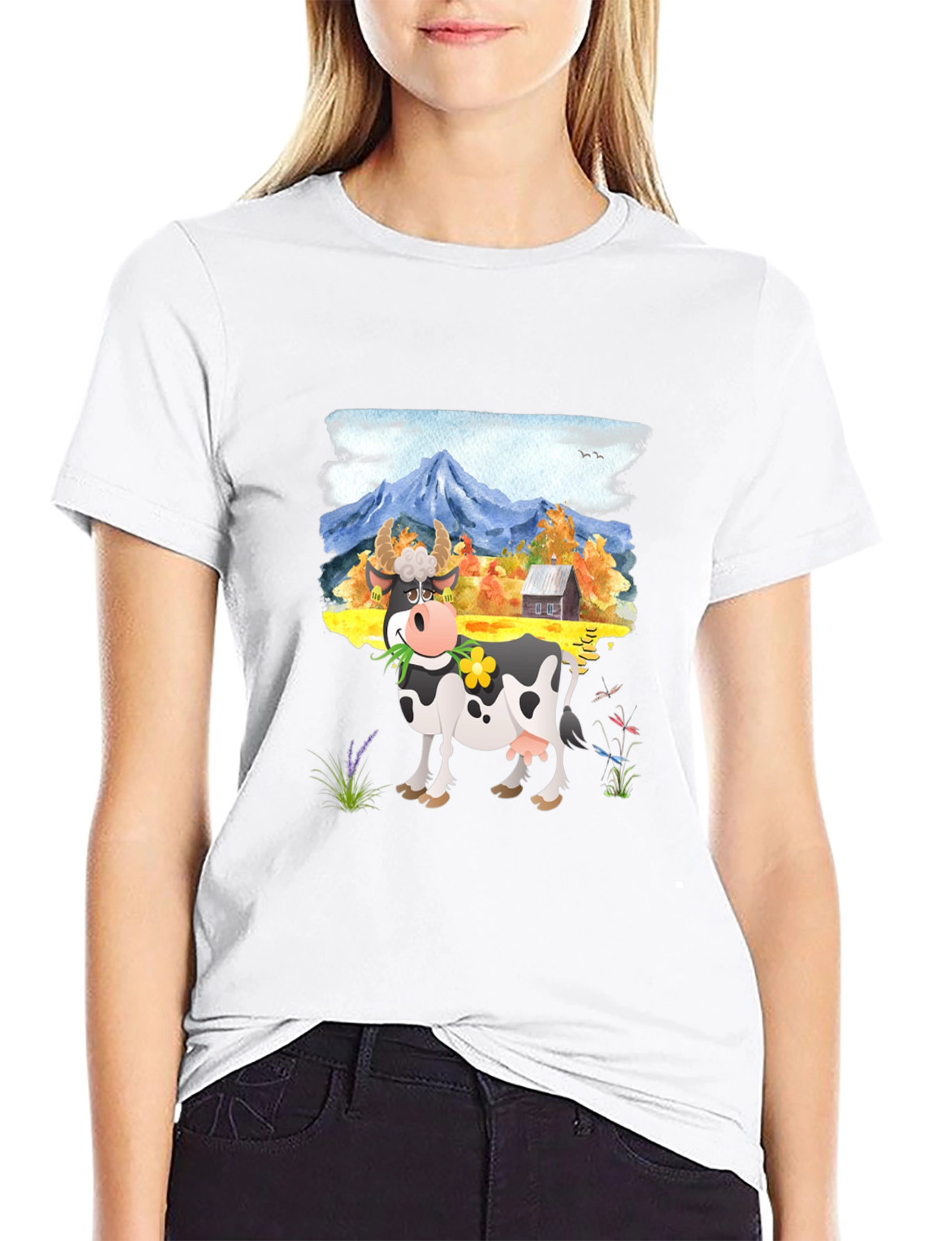 Cow Farm Landscape Graphic Tee