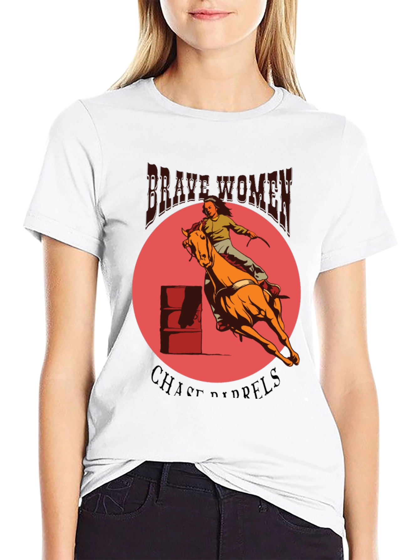 Brave Women Barrel Racing Graphic Tee