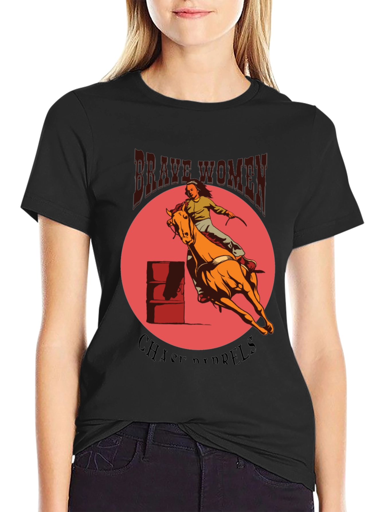 Brave Women Barrel Racing Graphic Tee