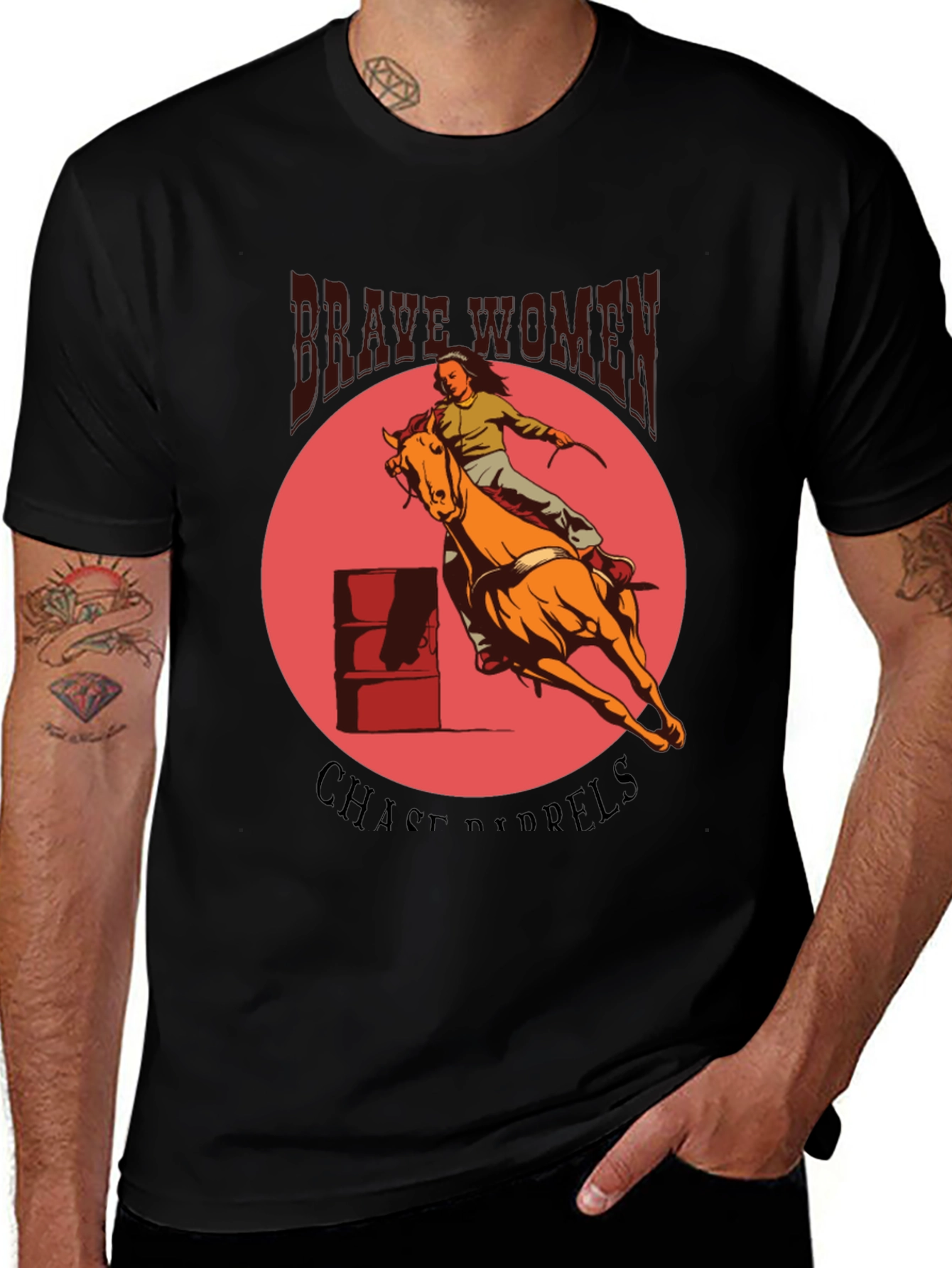 Brave Women Barrel Racing Graphic Tee