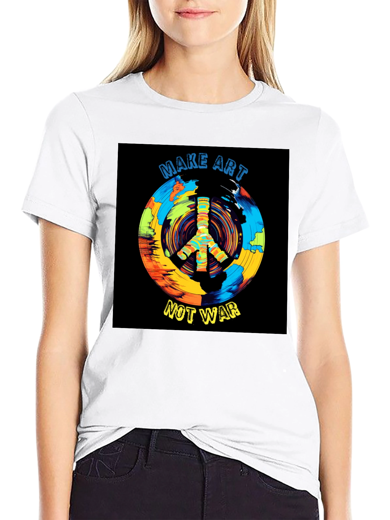 Make Art Not War T-Shirt Peace Symbol