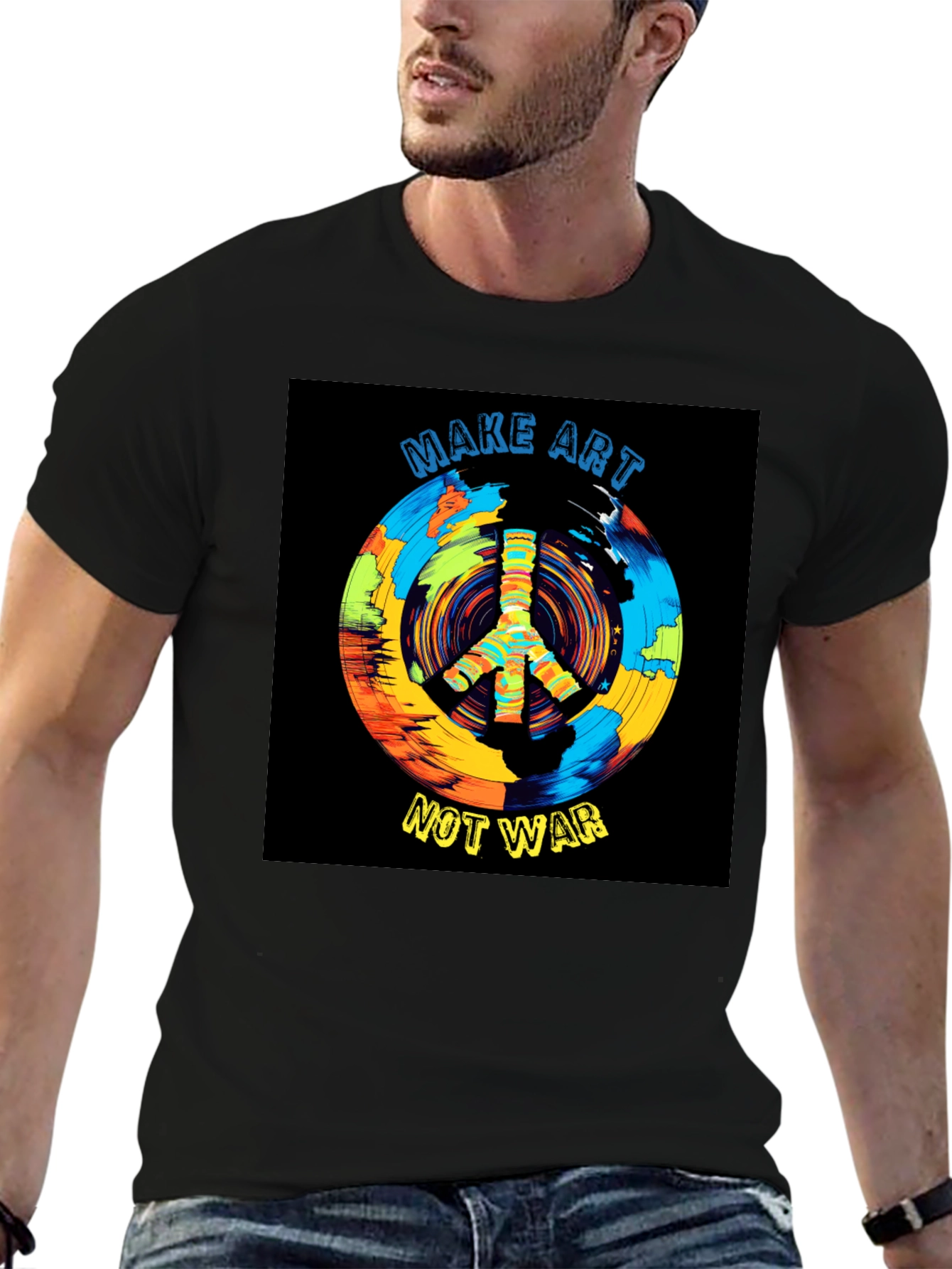 Make Art Not War T-Shirt Peace Symbol