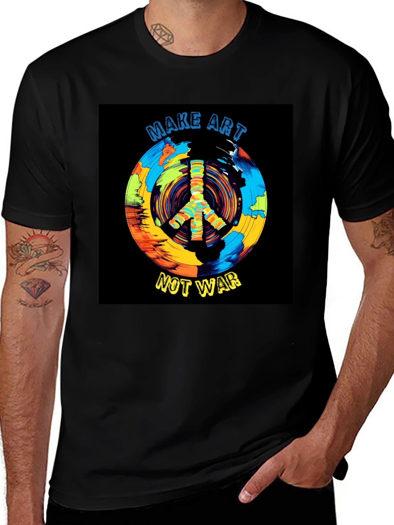 Make Art Not War T-Shirt Peace Symbol