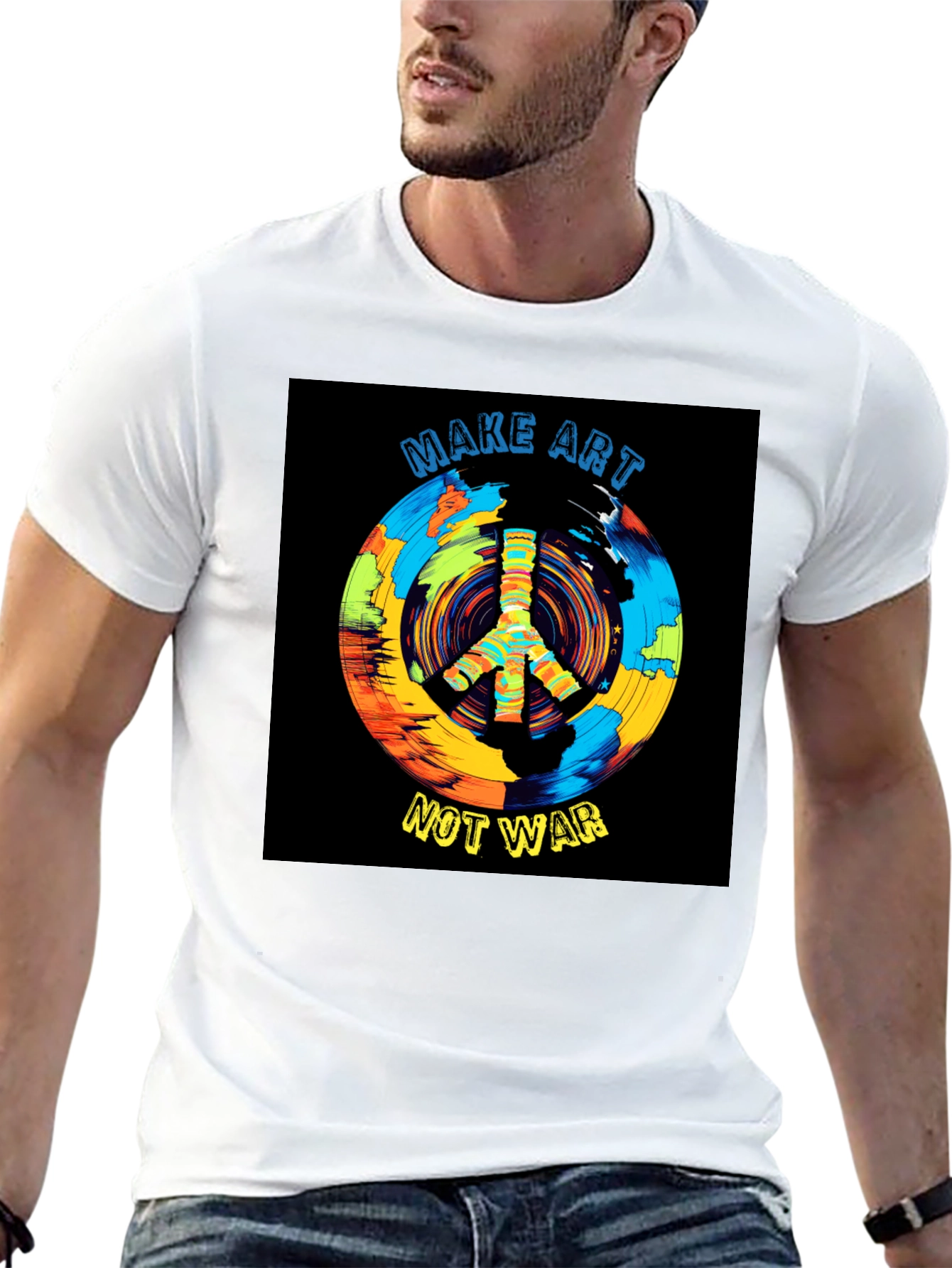 Make Art Not War T-Shirt Peace Symbol