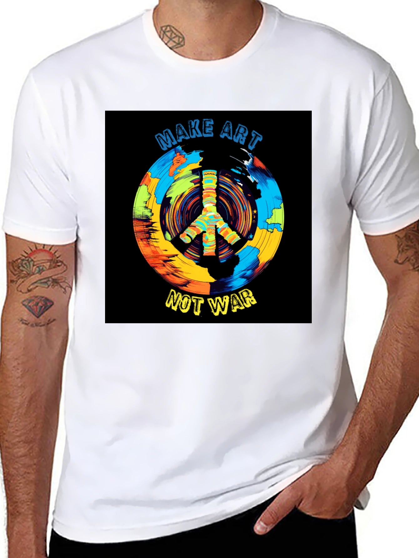 Make Art Not War T-Shirt Peace Symbol