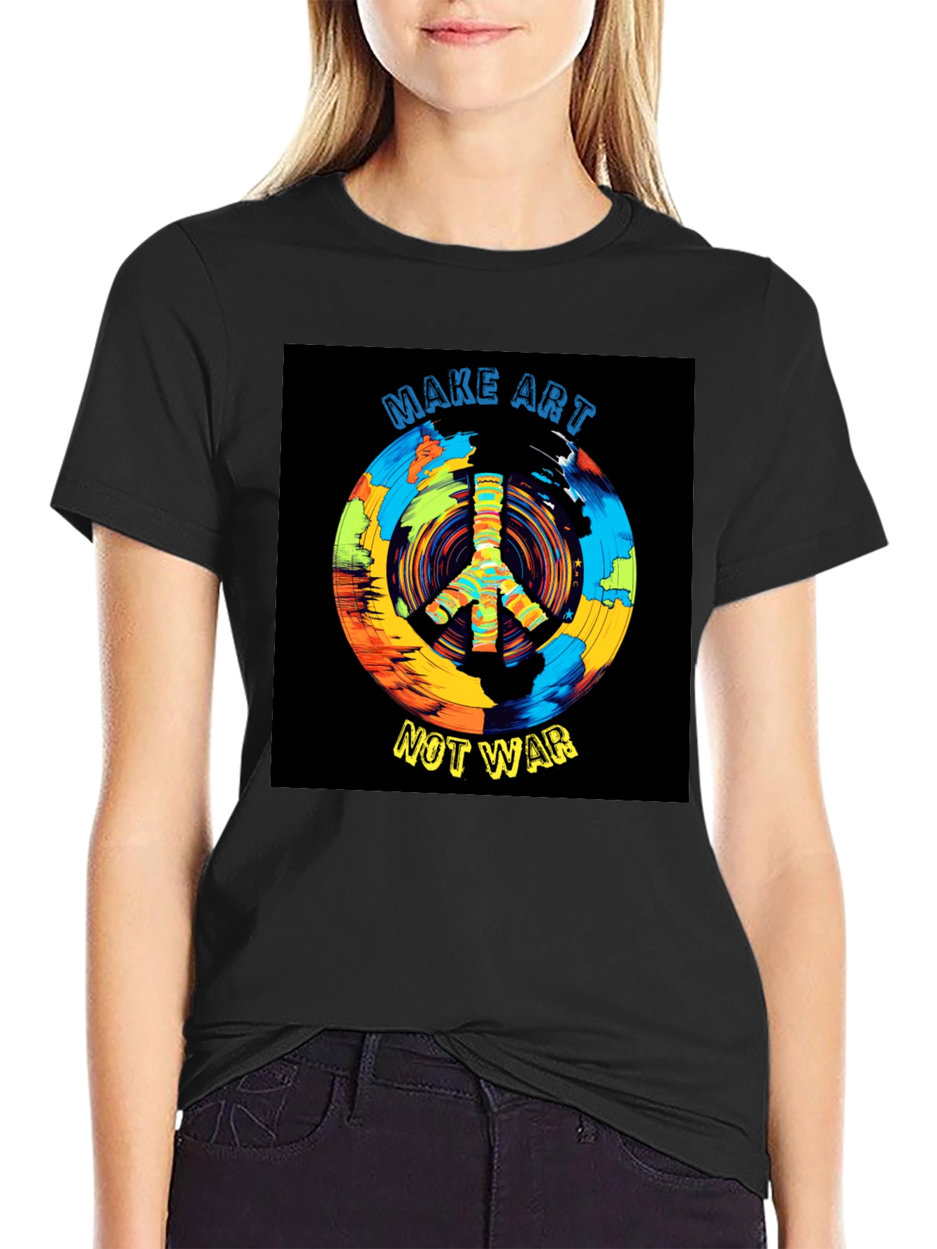 Make Art Not War T-Shirt Peace Symbol