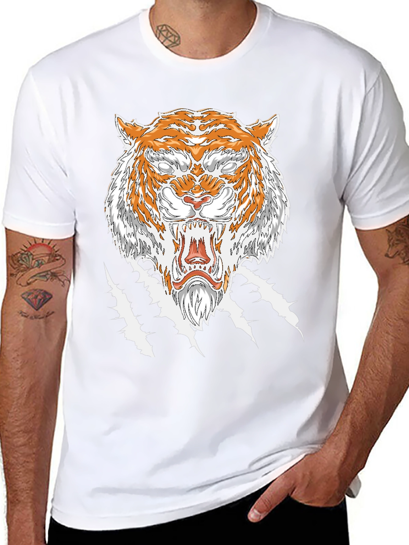 Tiger Graphic Tee - Fierce Animal Print