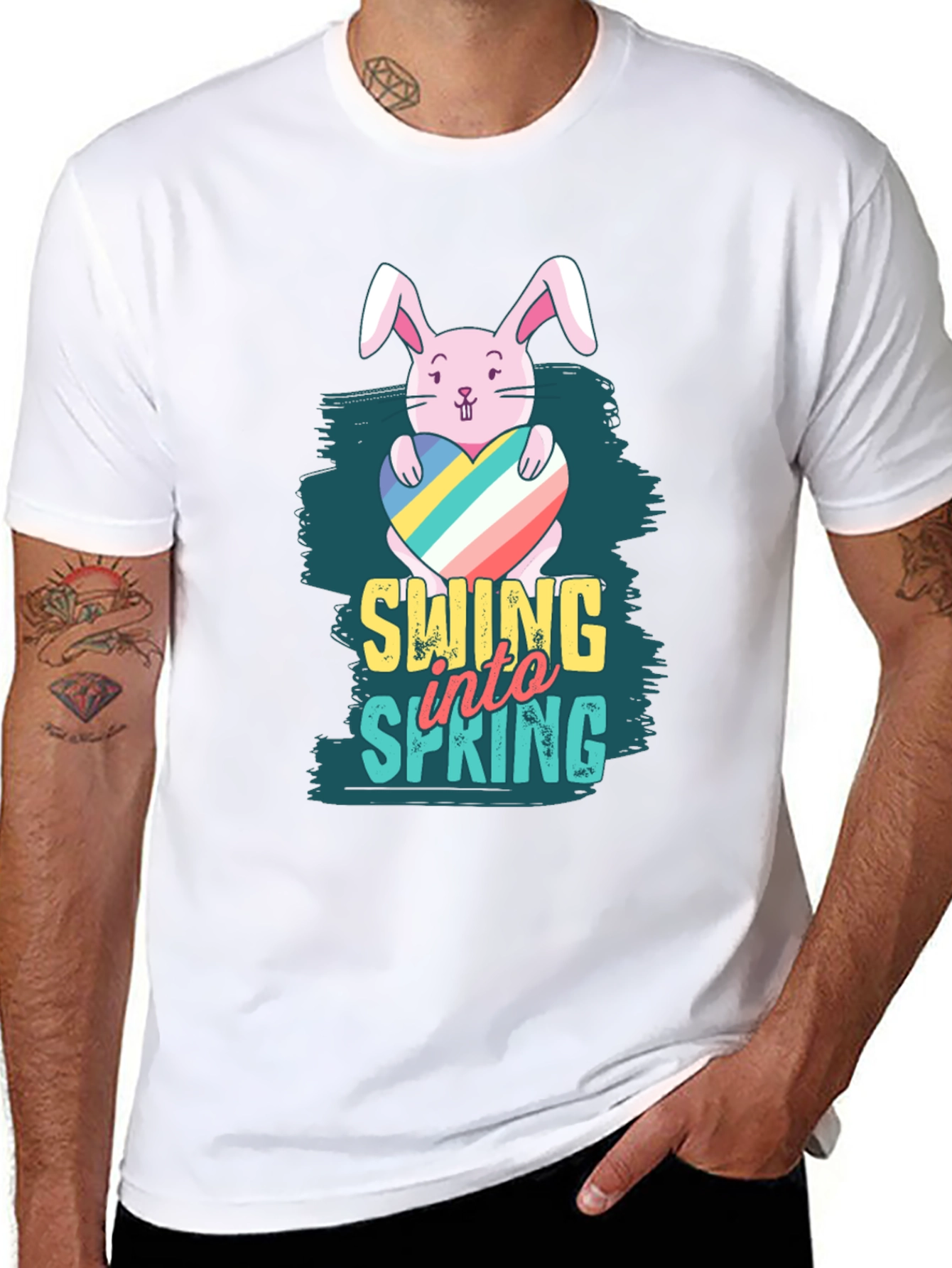 Swing into Spring Easter Bunny T-Shirt