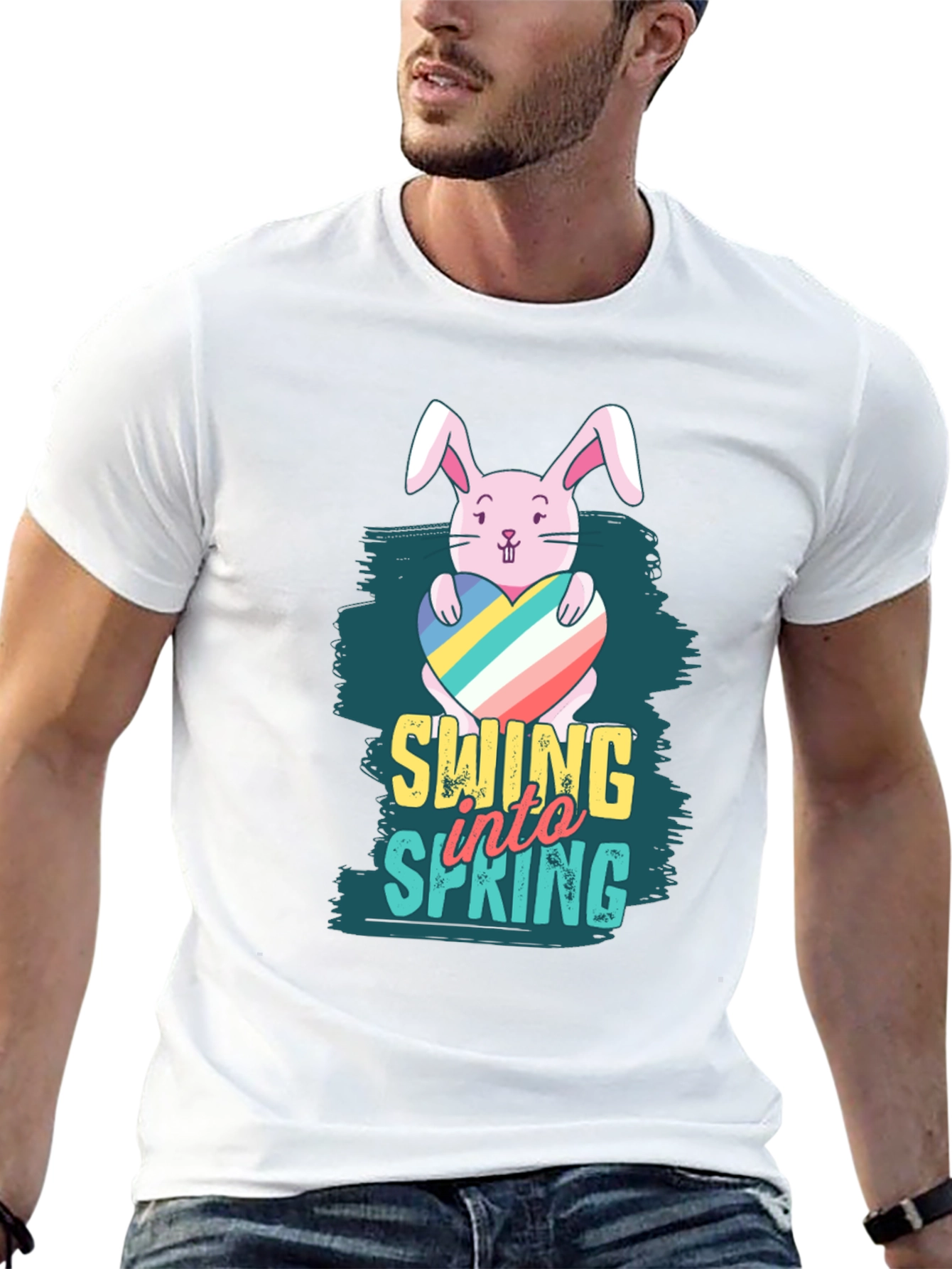 Swing into Spring Easter Bunny T-Shirt