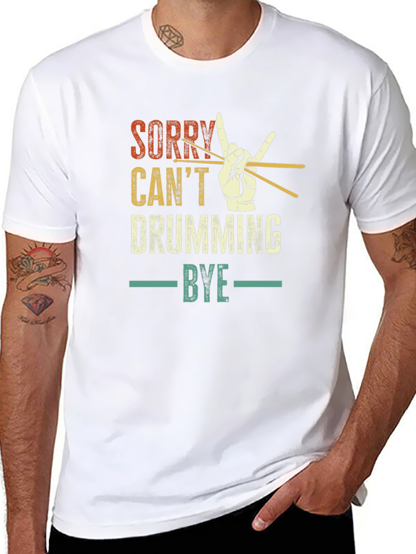Sorry Cant Drumming Bye Black T-Shirt