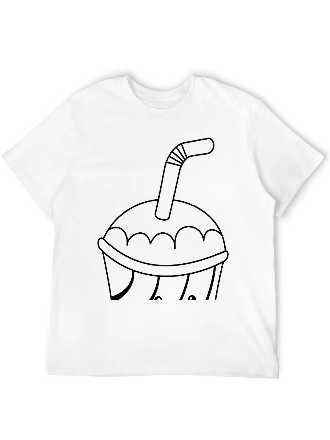 Black T-Shirt with Drink Graphic