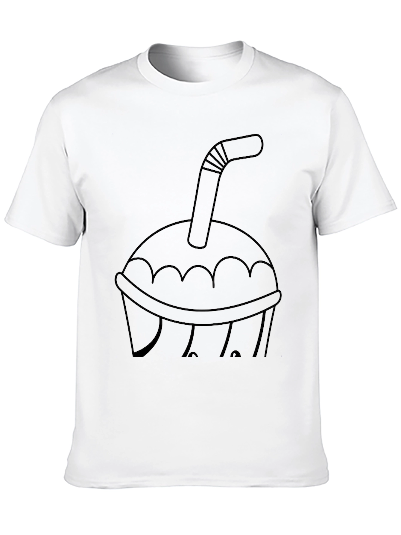 Black T-Shirt with Drink Graphic