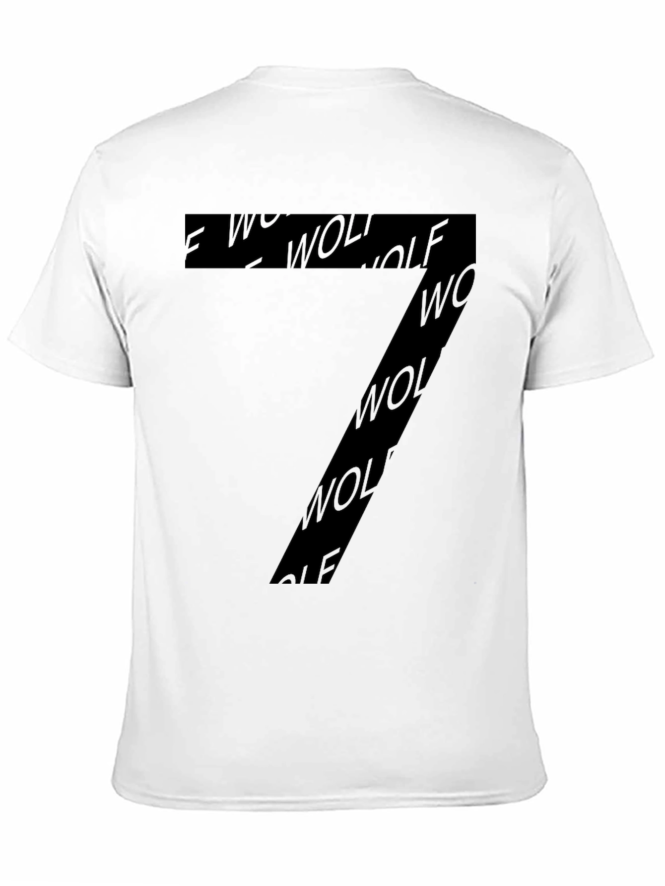 Wolf Number 7 Graphic T-Shirt - Black