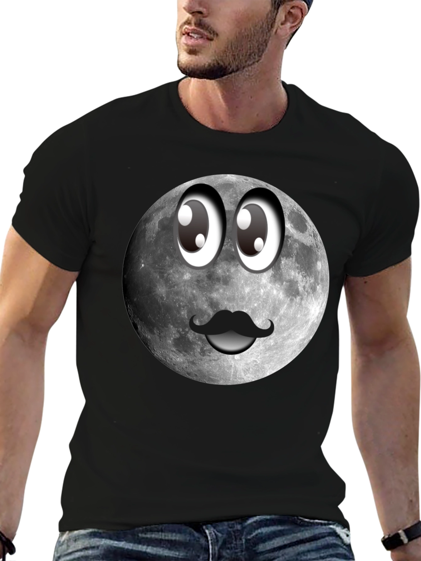 Funny Moon Face Graphic T-Shirt
