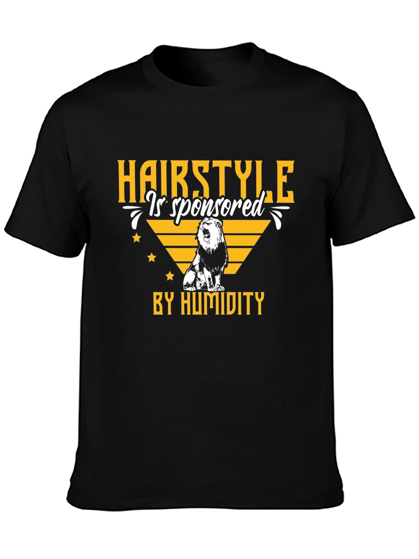 Humidity Lion Graphic T-Shirt - Funny Hair Style Tee