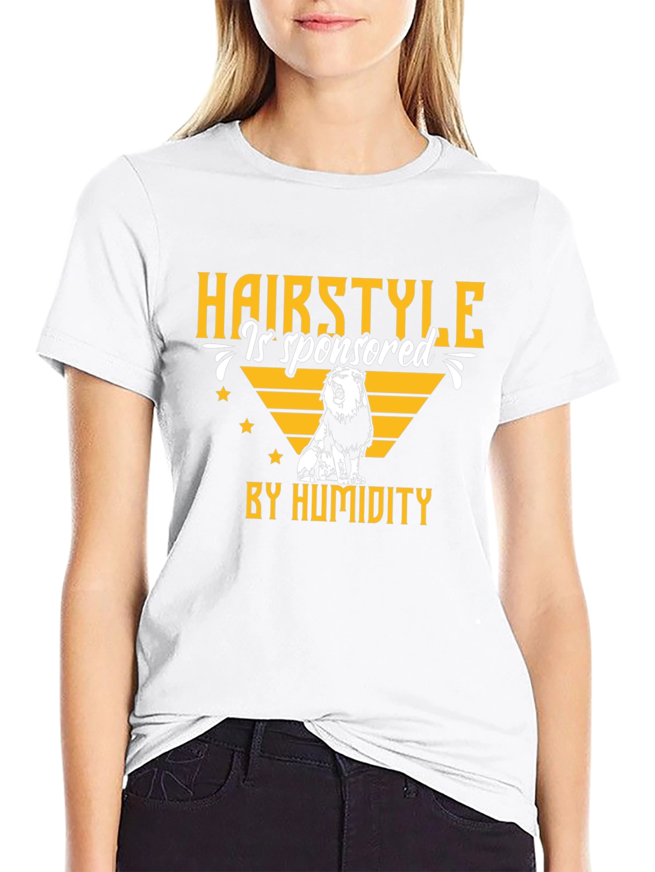Humidity Lion Graphic T-Shirt - Funny Hair Style Tee
