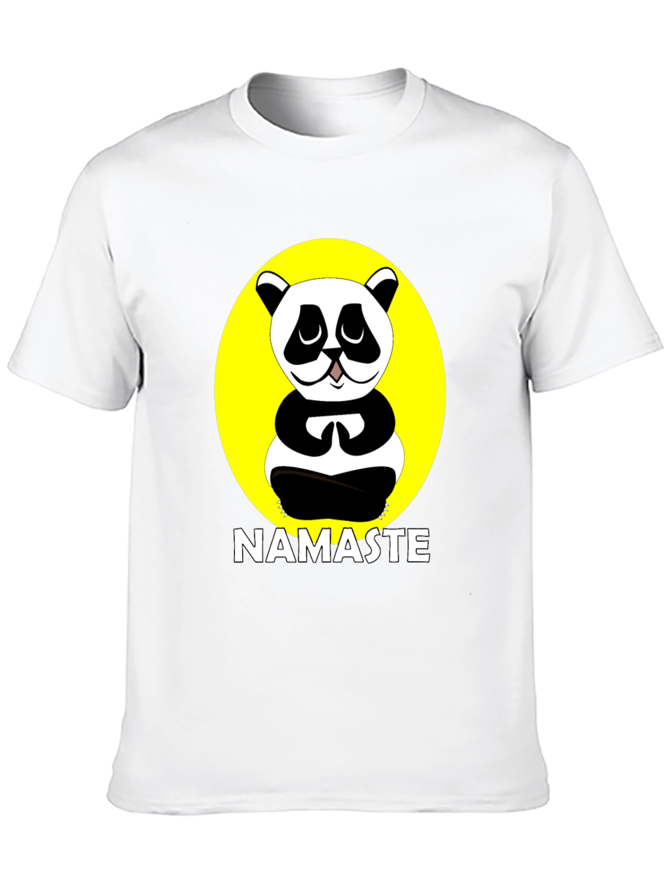 Namaste Panda Black Graphic T-Shirt