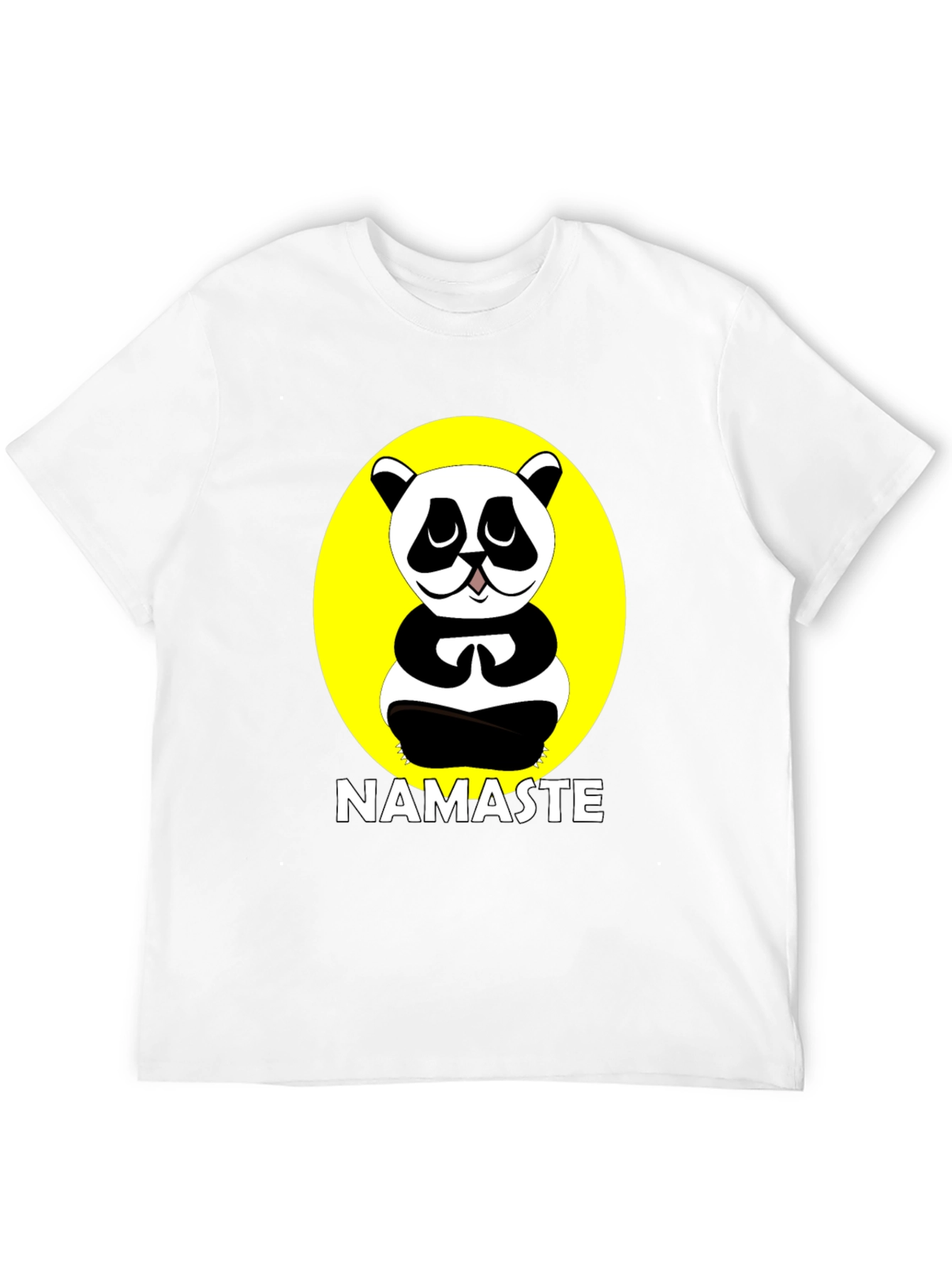 Namaste Panda Black Graphic T-Shirt