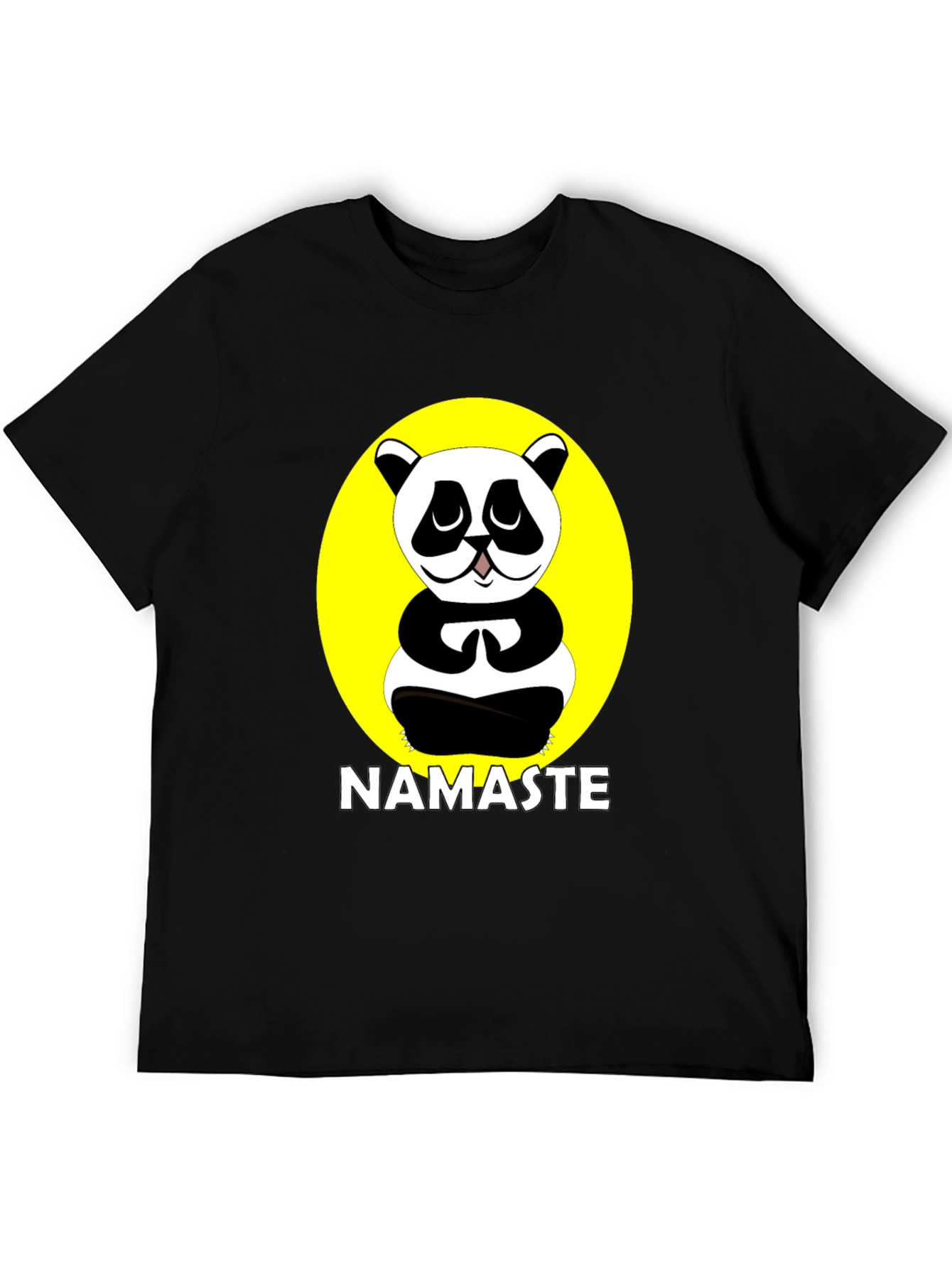 Namaste Panda Black Graphic T-Shirt
