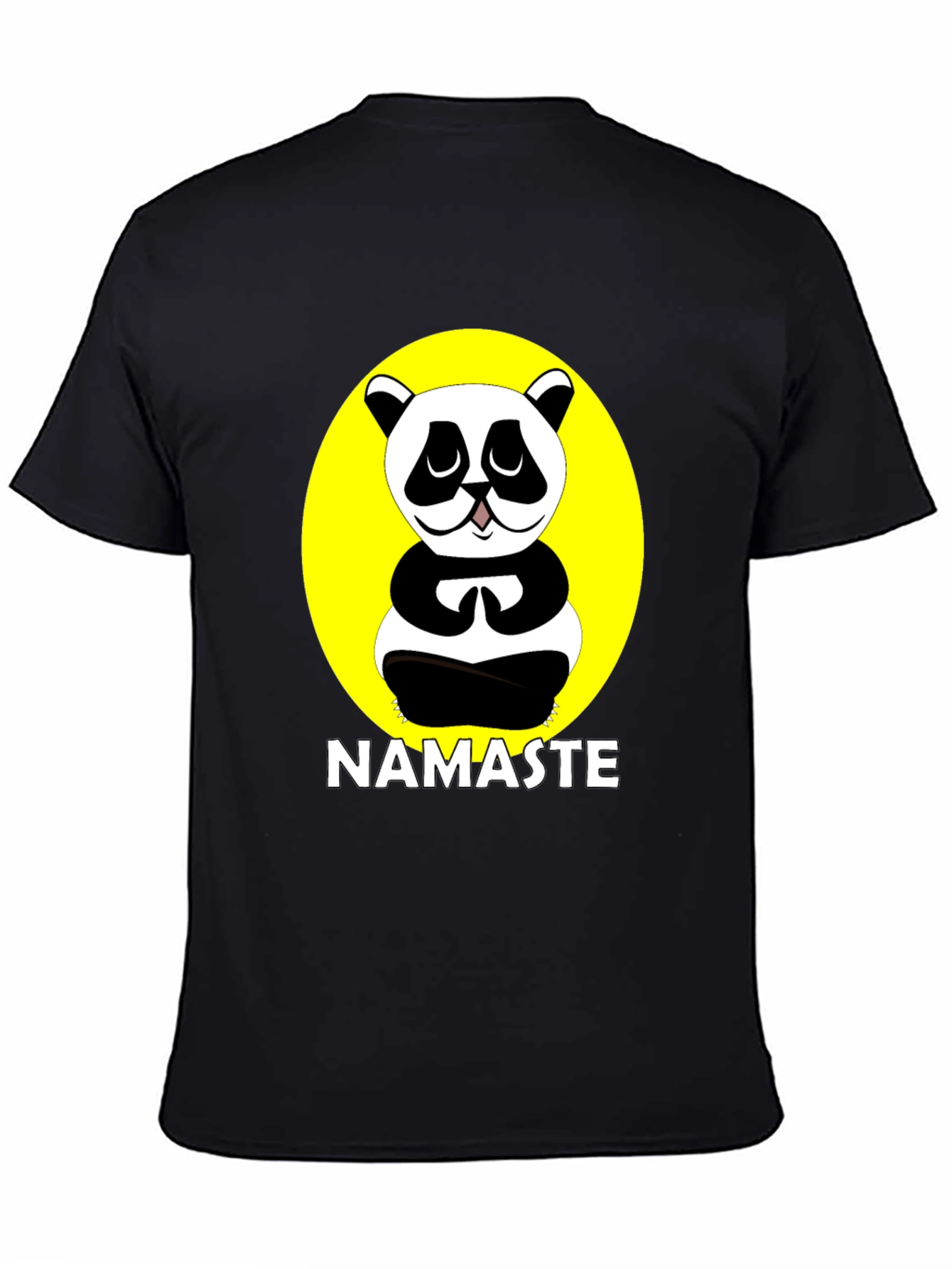 Namaste Panda Black Graphic T-Shirt