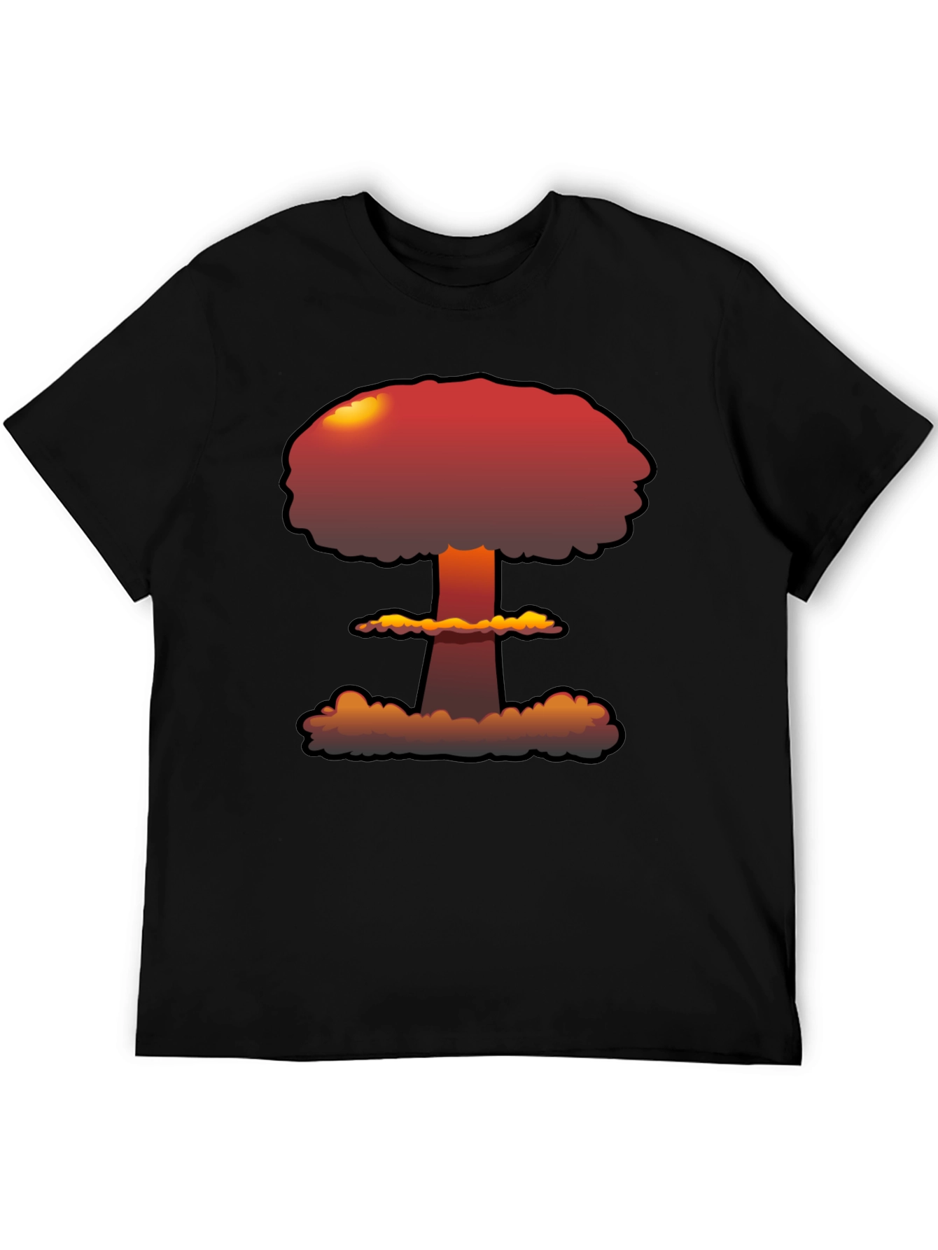 Atomic Explosion Graphic Tee - Black Casual Shirt