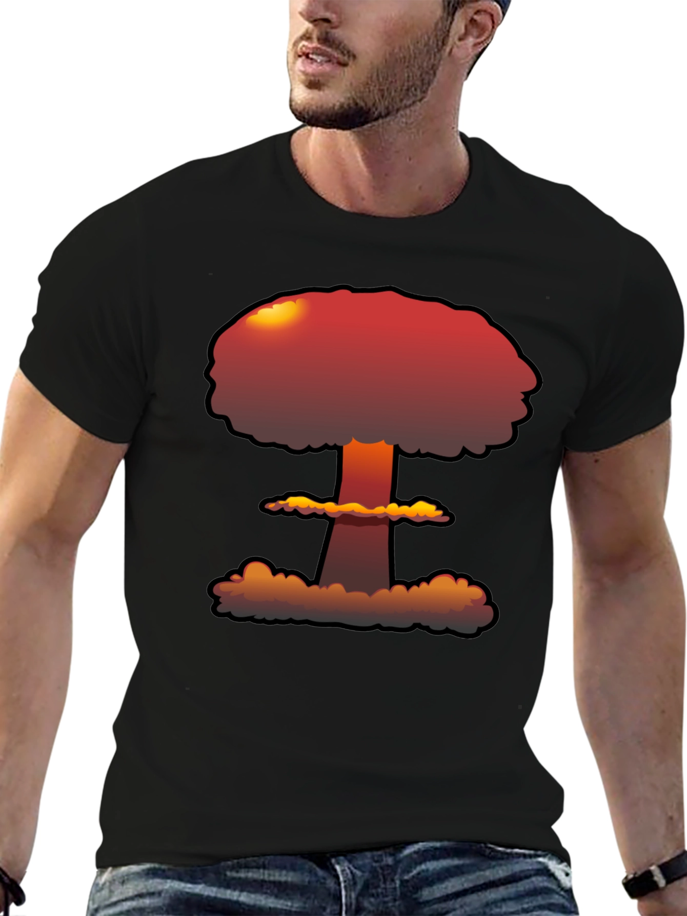Atomic Explosion Graphic Tee - Black Casual Shirt