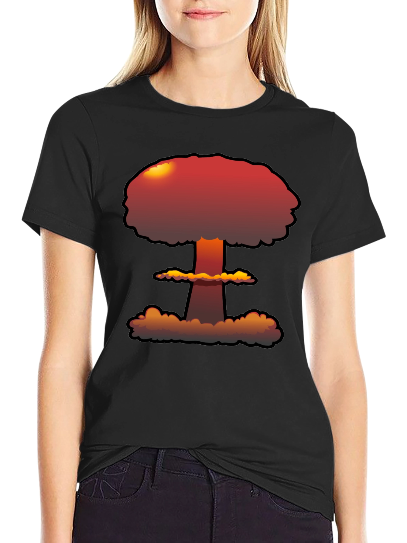 Atomic Explosion Graphic Tee - Black Casual Shirt