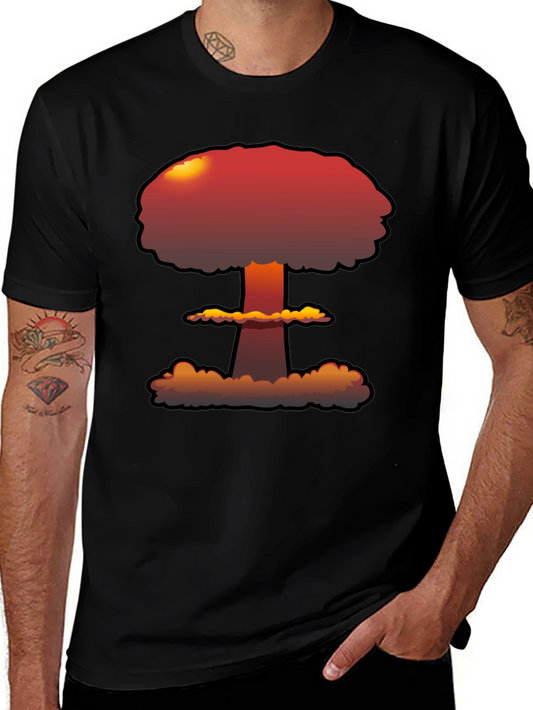 Atomic Explosion Graphic Tee - Black Casual Shirt