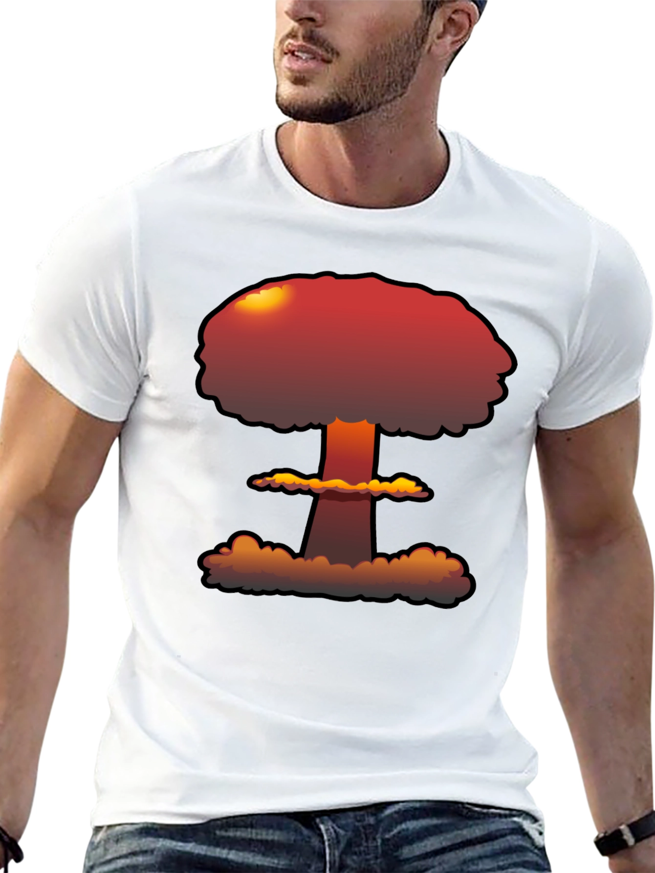 Atomic Explosion Graphic Tee - Black Casual Shirt