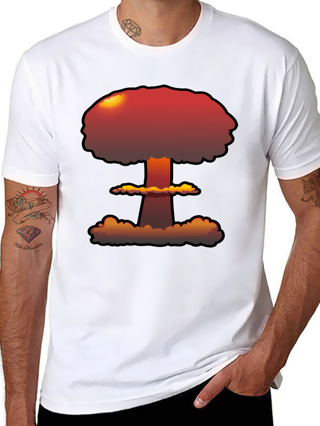 Atomic Explosion Graphic Tee - Black Casual Shirt
