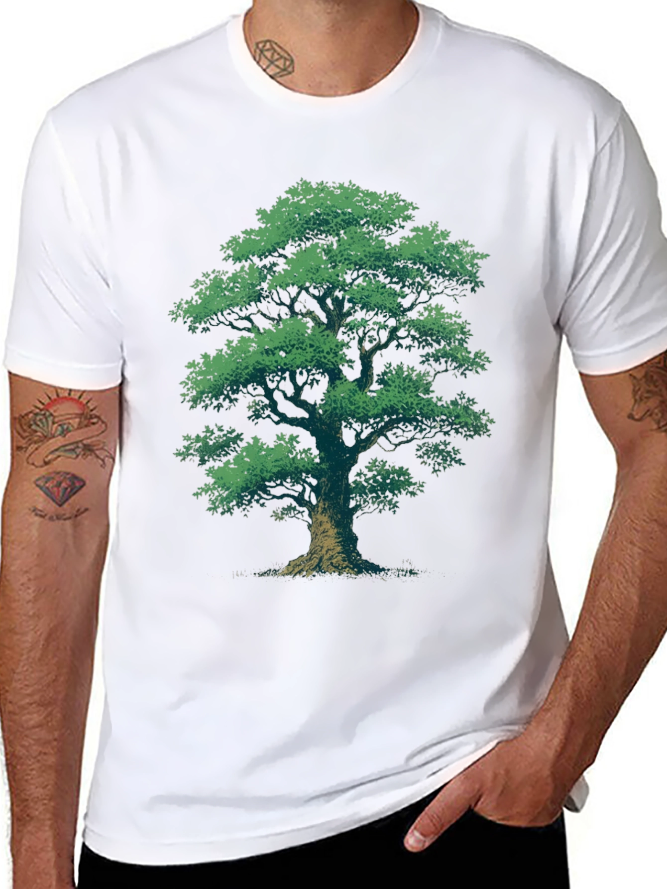 Mens Black Tree Graphic Tee