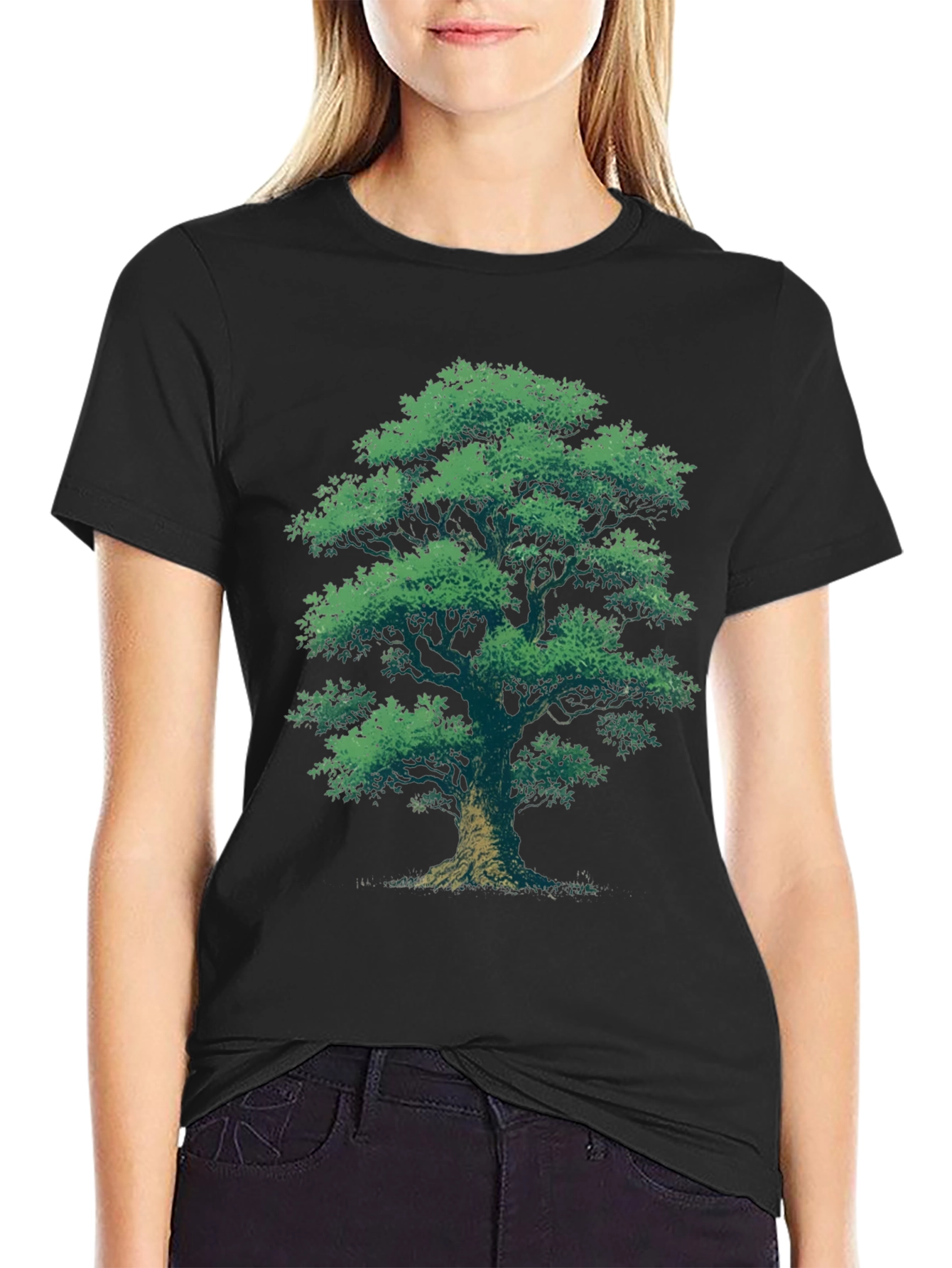 Mens Black Tree Graphic Tee