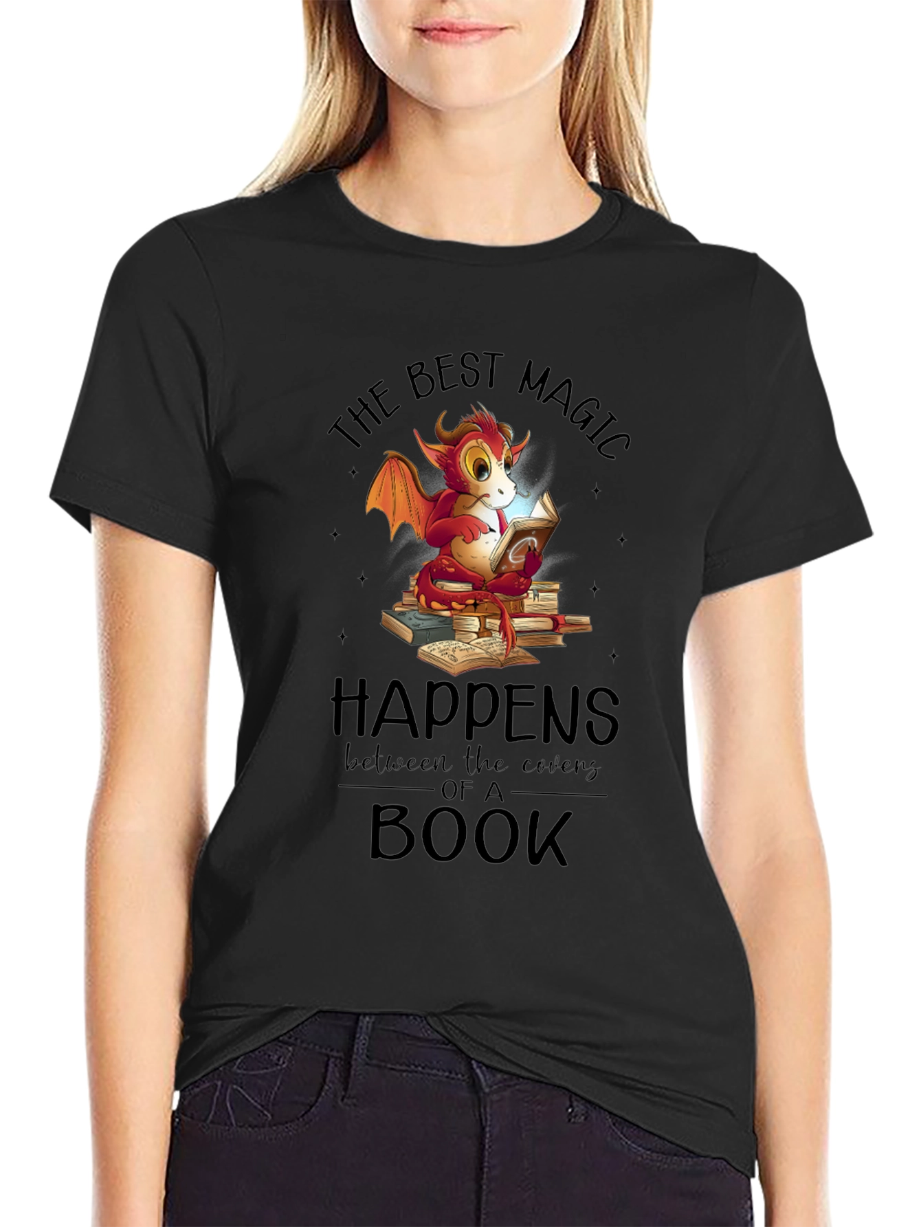 Dragon Reading Book T-Shirt