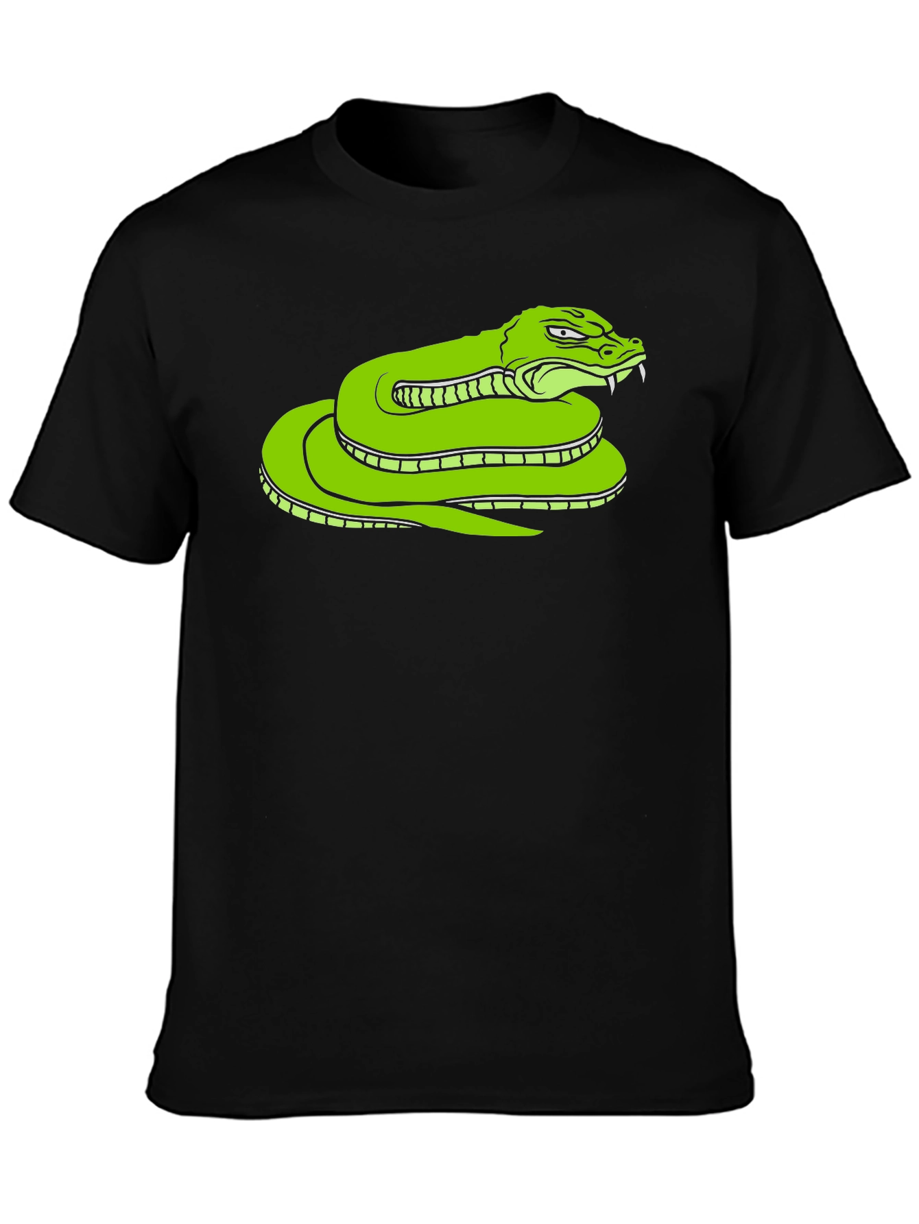 Snake Graphic Tee - Bold Green Serpent Design